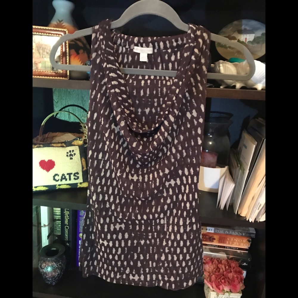 NY&Co Black & White Sleeveless Cowl Neck Top